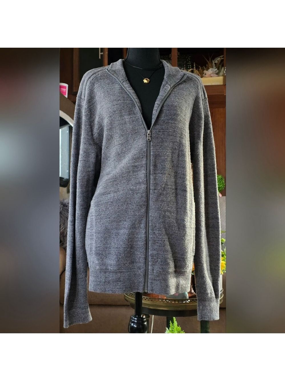 MICHAEL Michael Kors Men's Charcoal Zip-Up Sweater